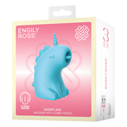 ER - Snowflake Unicorn - Klitorisvibrator mit leckender Zunge - Blauw-Erotiekvoordeel.nl