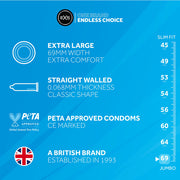 EXS Jumbo XL Condoms - 69 mm - Erotiekvoordeel.nl