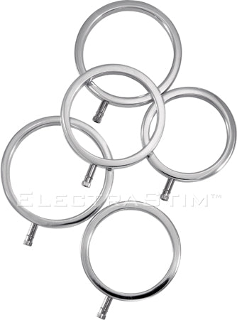 ElectraStim - Electrosex - Solid Metal Cock Ring Set 5 Sizes-Erotiekvoordeel.nl