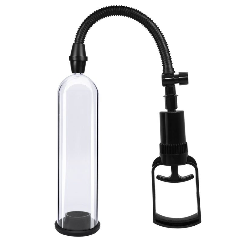 Essentials – Pompe à pénis avec manchons – 21 cm – Transparent/Noir-Erotiekvoordeel.nl