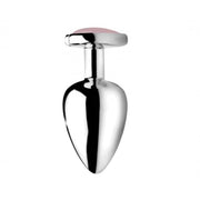 Fixxx - Aluminium Buttplug met Hartvormige Siersteen - Rose Quartz - 3 maten-Erotiekvoordeel.nl