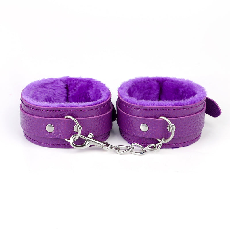 Fixxx - Set de ataduras BDSM - Forrado con piel - Morado-Erotiekvoordeel.nl
