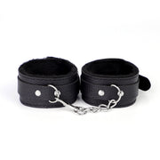 Fixxx - Kit de bondage BDSM - Doublé de fourrure - Noir-Erotiekvoordeel.nl