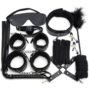 Fixxx - Kit de bondage BDSM - Doublé de fourrure - Noir-Erotiekvoordeel.nl