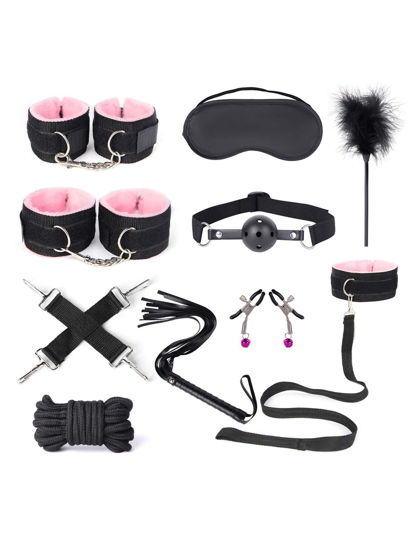 Fixxx - BDSM Set - #PinkSession- 11 delen - Zwart/Roze-Erotiekvoordeel.nl
