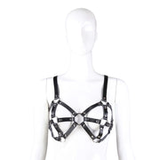 Fixxx - Fetish BH-Harnasje - PU-Leer - One Size - Zwart-Erotiekvoordeel.nl