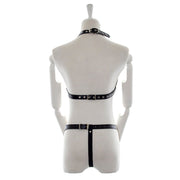 Fixxx - Fetish BH en Slipje - Set Nr. 1 - PU-Leer - One Size - Zwart-Erotiekvoordeel.nl