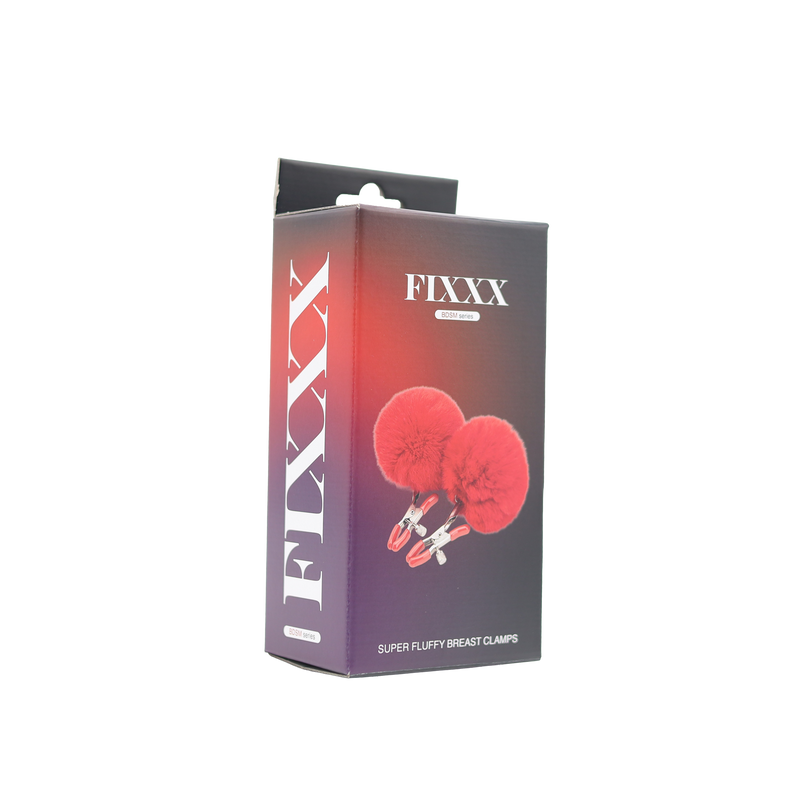 Fixxx - Fluffy Pompom Tepelklemmen - Rood-Erotiekvoordeel.nl