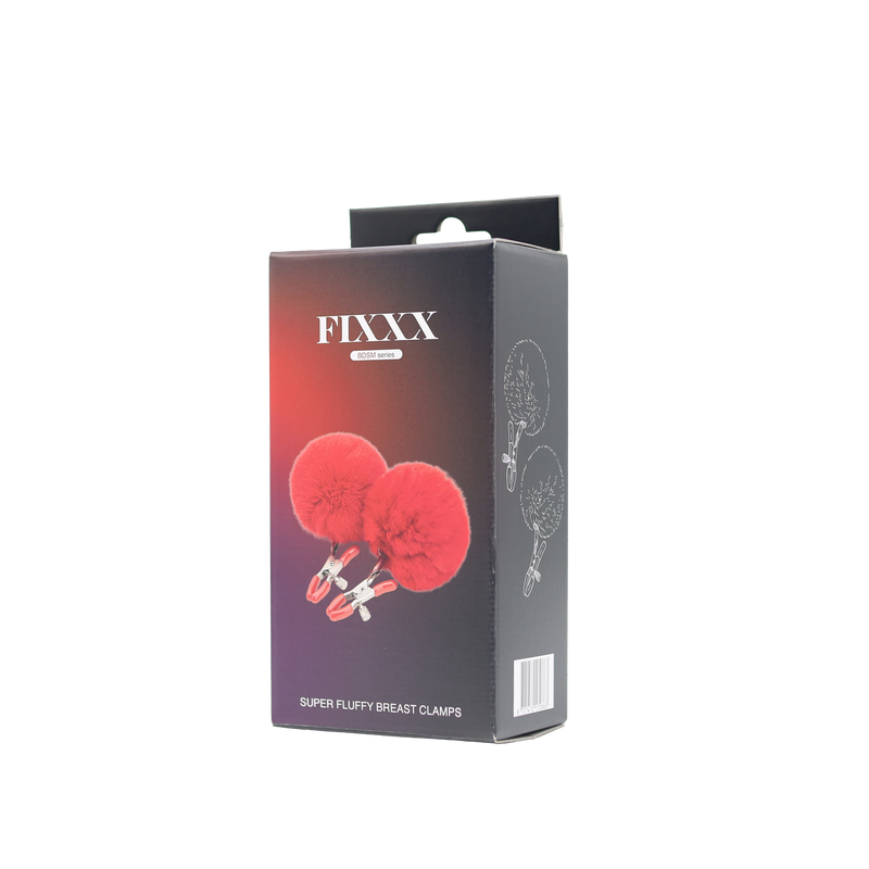 Fixxx - Fluffy Pompom Tepelklemmen - Rood-Erotiekvoordeel.nl