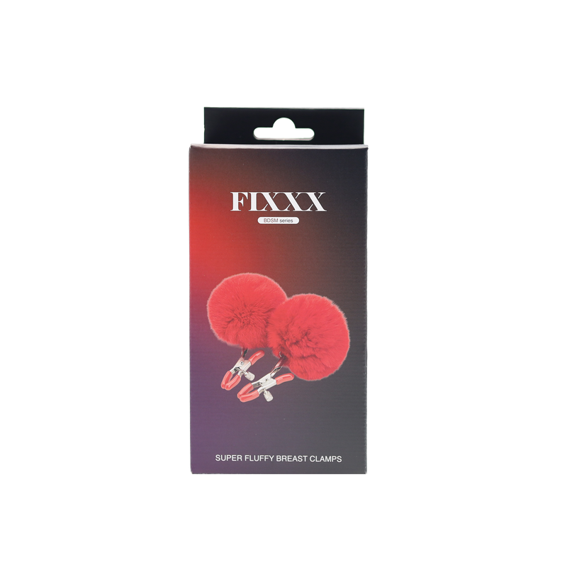 Fixxx - Fluffy Pompom Tepelklemmen - Rood-Erotiekvoordeel.nl