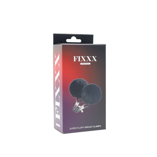Fixxx - Fluffy Pompom Tepelklemmen - Zwart-Erotiekvoordeel.nl