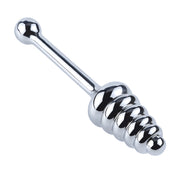Fixxx - Geribbelde Aluminium Buttplug Poker met Handvat - Zilver-Erotiekvoordeel.nl