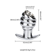 Fixxx - Geribbelde Holle Buttplug - Aluminium - Zilver-Erotiekvoordeel.nl