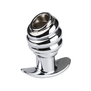 Fixxx - Geribbelde Holle Buttplug - Aluminium - Zilver-Erotiekvoordeel.nl