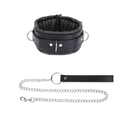 Fixxx - Gevoerde Collar met Leiband - Zwart-Erotiekvoordeel.nl