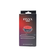 Fixxx - Gevoerde Collar met Leiband - Zwart/Rood-Erotiekvoordeel.nl