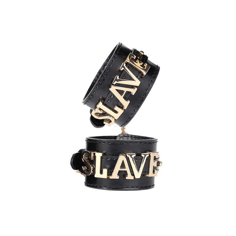 Fixxx - Handboeien met Gouden Letters - SLAVE - Zwart-Erotiekvoordeel.nl