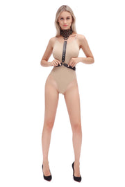 Fixxx - Harnasje met collar - PU-Leder - Verstelbaar - One Size - Zwart-Erotiekvoordeel.nl