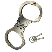 Fixxx - Heavy Metalen Politie Handboeien met Scharnier - RVS - Zilver-Erotiekvoordeel.nl