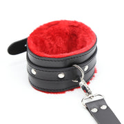 Fixxx - Hogtie Bondageset met Pluche Gevoerde Boeien - Zwart/Rood-Erotiekvoordeel.nl