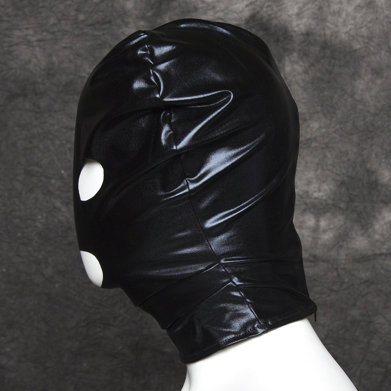 Fixxx - Capucha con ojos y boca abiertos - Cremallera trasera - Negro - Erotiekvoordeel.nl