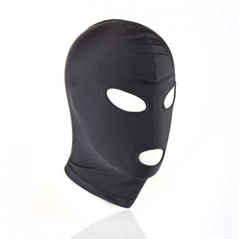 Fixxx - Capucha con ojos y boca abiertos - Cremallera trasera - Negro-Erotiekvoordeel.nl