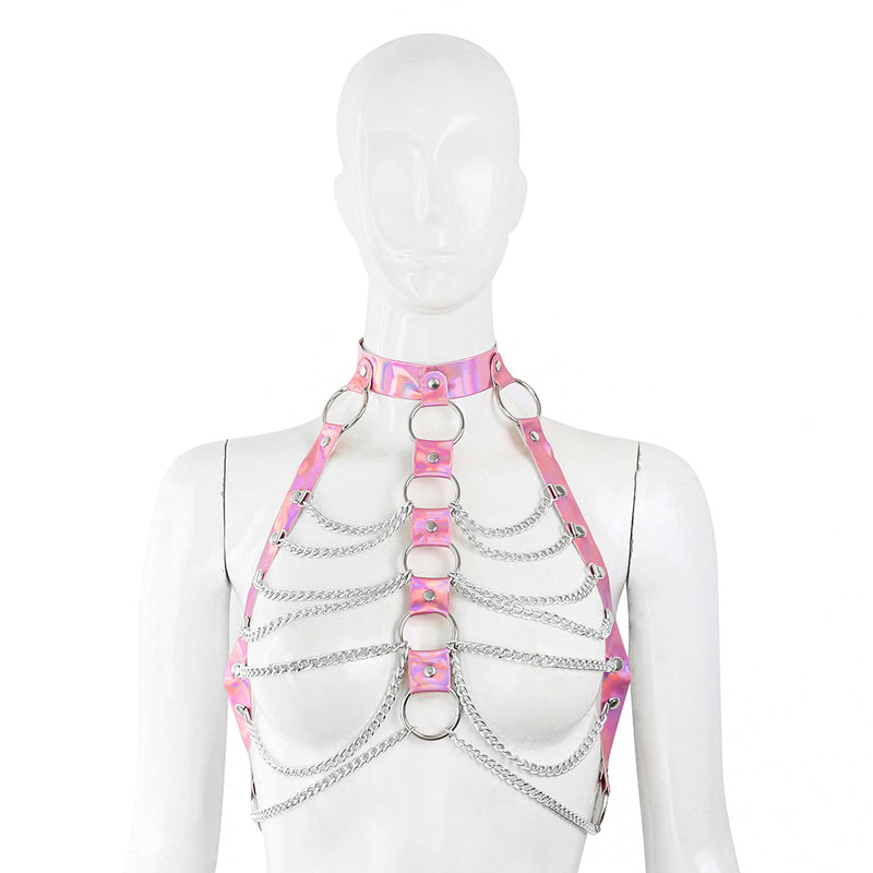 Fixxx - Kettingen Top - Lakleer - One Size - Reflection - Lichtroze-Erotiekvoordeel.nl