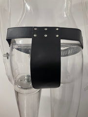 Fixxx - Kuisheidsgordel Heren - Opening Achterzijde - PU Leer - One Size - Zwart-Erotiekvoordeel.nl