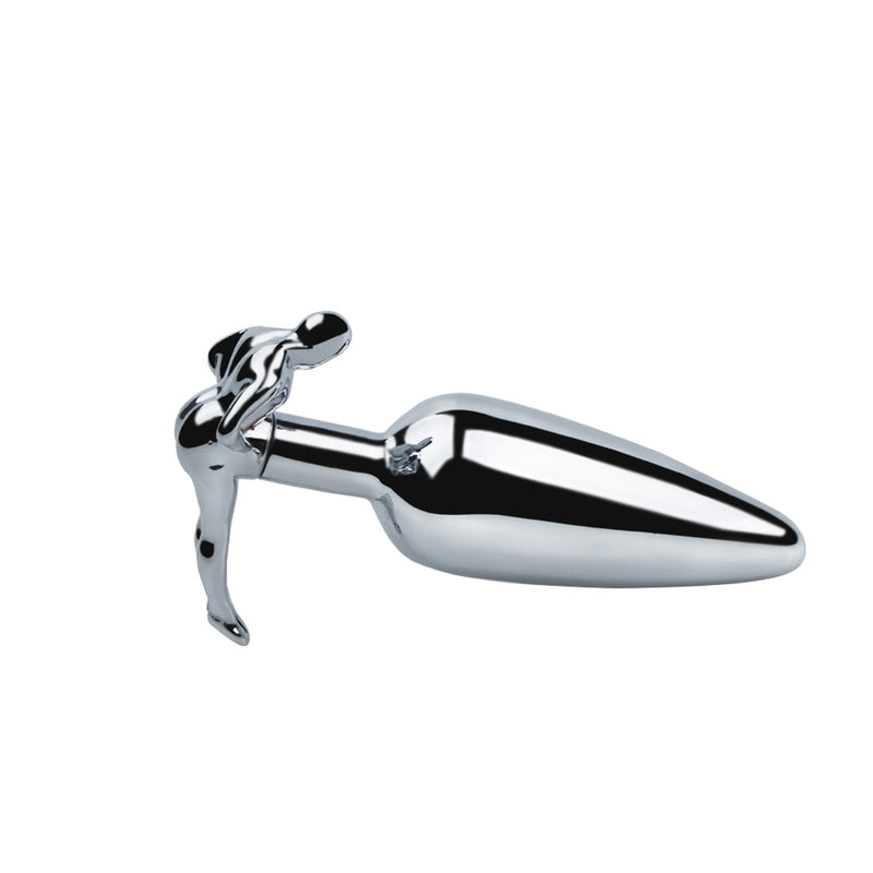 Fixxx - Lange RVS Buttplug met Handvat in de vorm van een mens-Erotiekvoordeel.nl