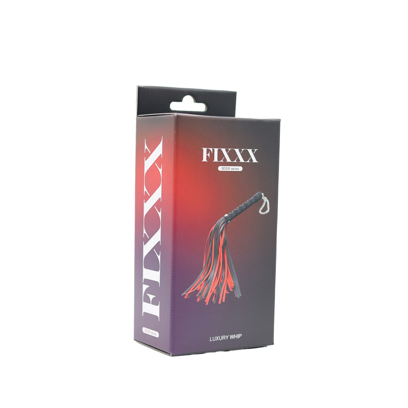 Fixxx - Luxe Flogger - Kunstleer - Zwart/Rood-Erotiekvoordeel.nl