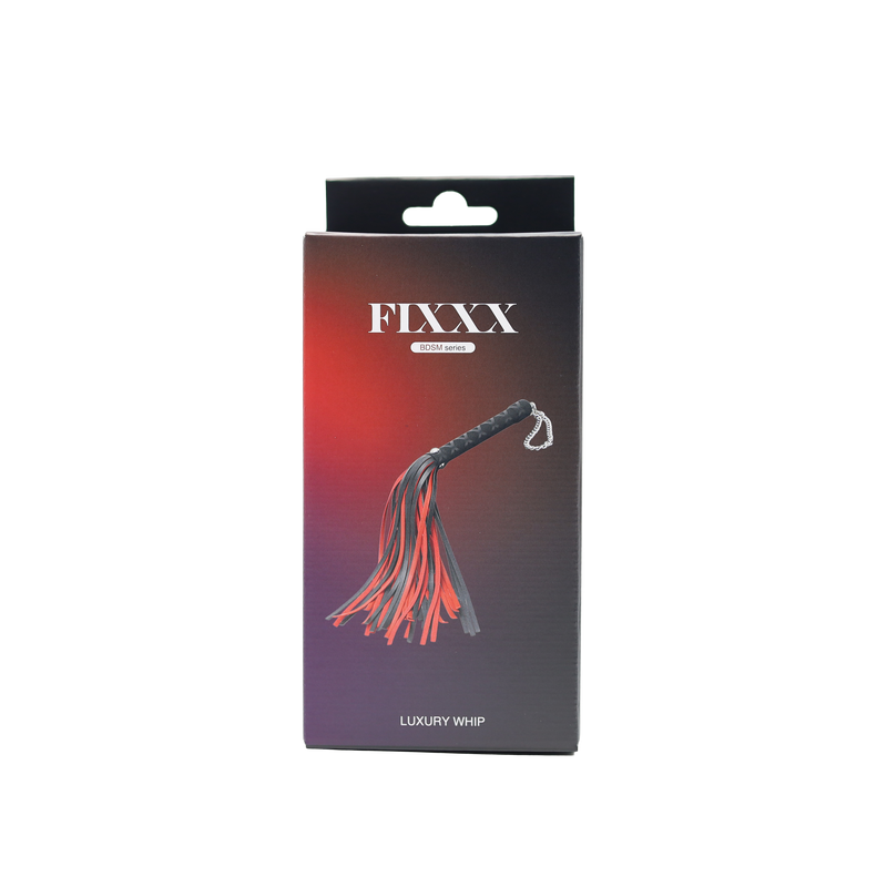 Fixxx - Luxe Flogger - Kunstleer - Zwart/Rood-Erotiekvoordeel.nl
