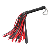 Fixxx - Luxe Flogger - Kunstleer - Zwart/Rood-Erotiekvoordeel.nl