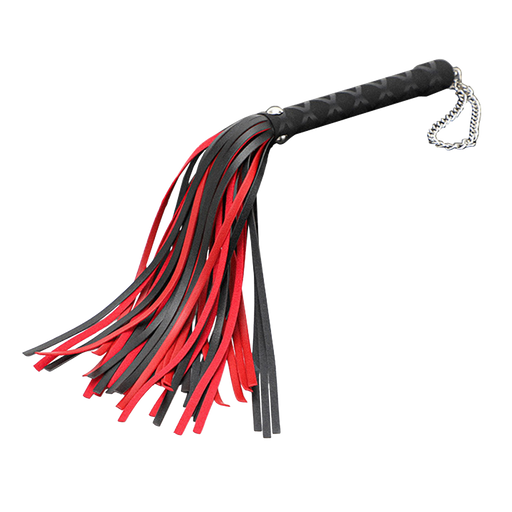 Fixxx - Luxe Flogger - Kunstleer - Zwart/Rood-Erotiekvoordeel.nl