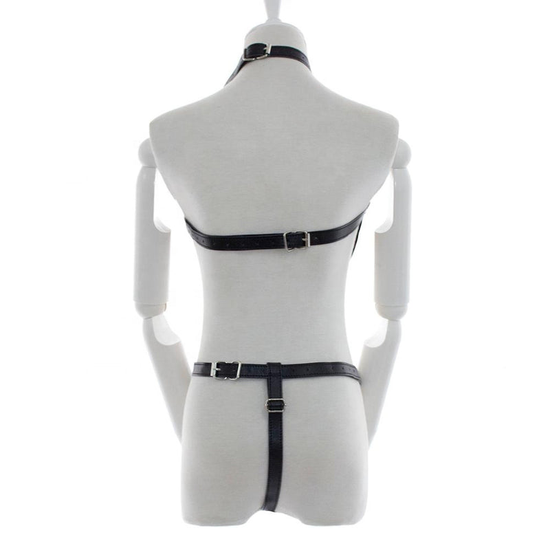 Fixxx - Riemenbody Dames - PU-Leer - One Size - Zwart-Erotiekvoordeel.nl