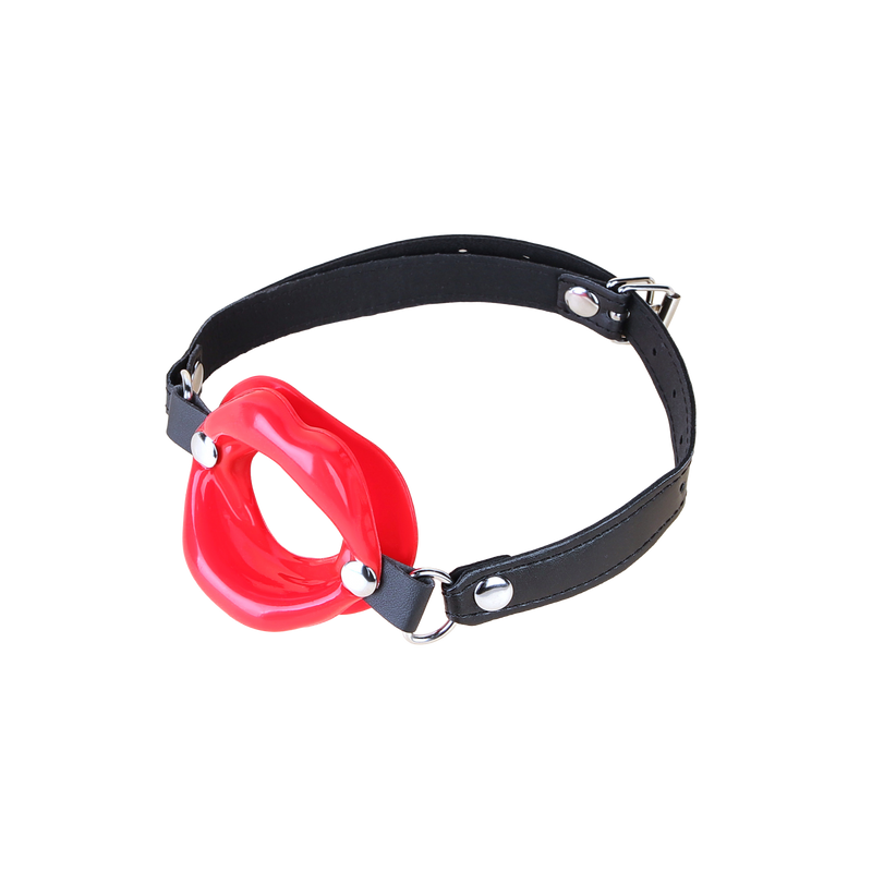 Fixxx - Rode Lippen Ring Gag - Rood/Zwart-Erotiekvoordeel.nl