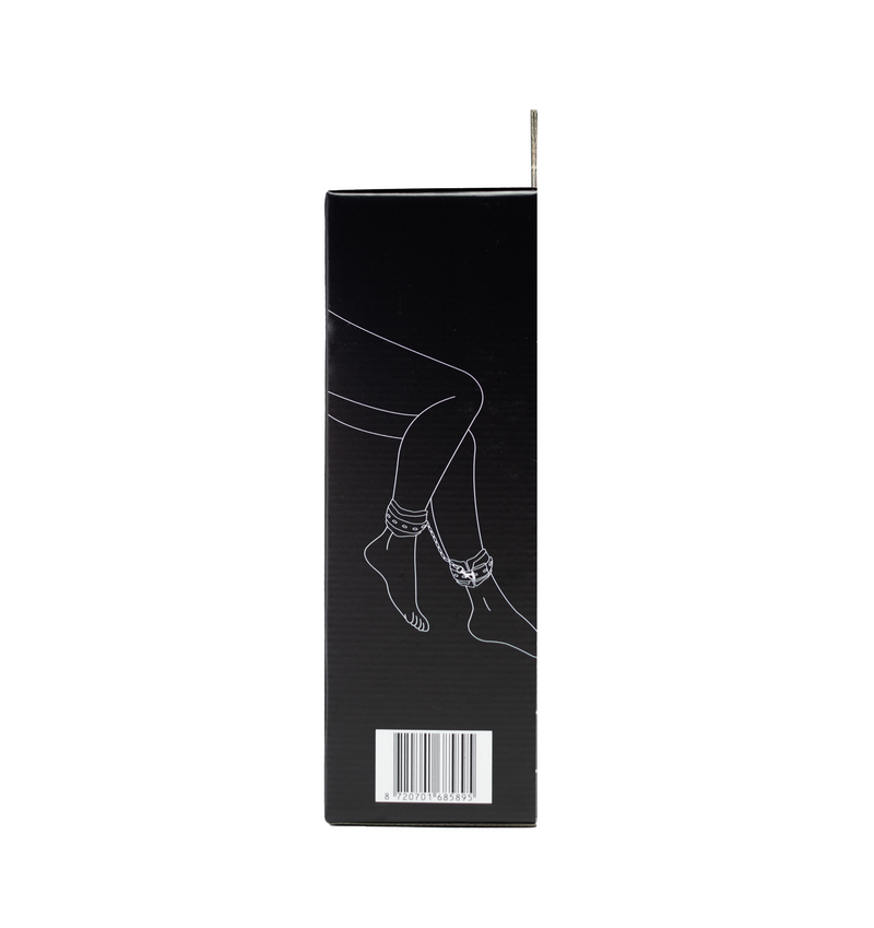 Fixxx - Esposas para tobillos con acolchado suave - Cuero PU - Negro/Rojo-Erotiekvoordeel.nl
