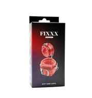 Fixxx - Menottes rembourrées - Cuir PU - Rouge - Erotiekvoordeel.nl