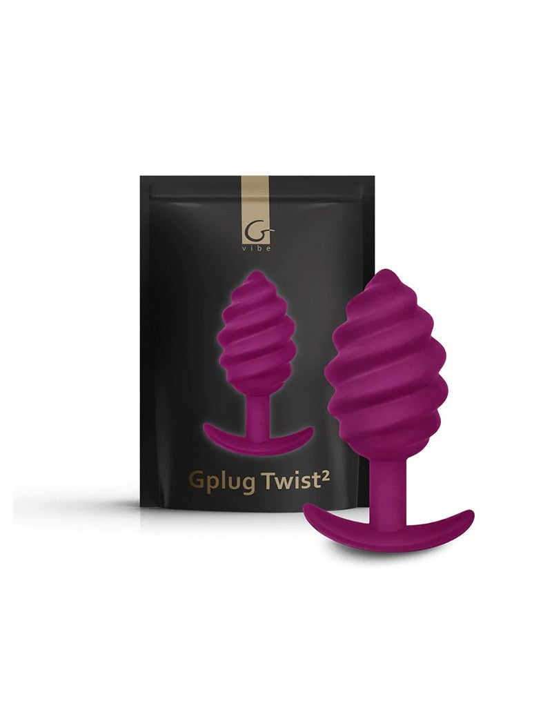 G-Vibe - G-Plug Twist 2 - Geribbelde Buttplug - Paars-Erotiekvoordeel.nl