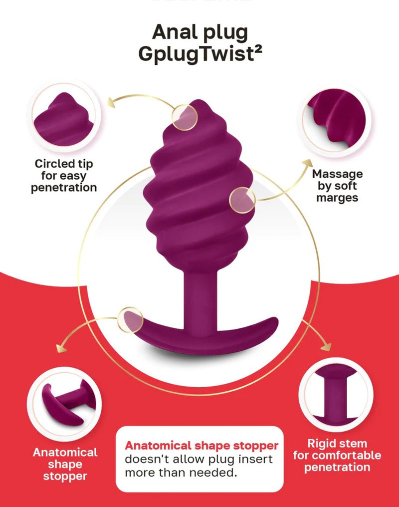 G-Vibe - G-Plug Twist 2 - Geribbelde Buttplug - Paars-Erotiekvoordeel.nl
