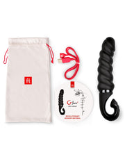 G-Vibe - Gjack2 - Geribbelde Bioskin Vibrator - Zwart-Erotiekvoordeel.nl