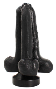 Gangbangster - Mission 3 in 1 - Dildo - 25 x 11 cm - PVC - Zwart-Erotiekvoordeel.nl