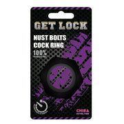 Get Lock - Nuts Bolts Cockring - Zwart-Erotiekvoordeel.nl
