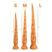 Gold Play - Consolador anal extralargo - Silicona suave - Twist - Oro-Erotiekvoordeel.nl