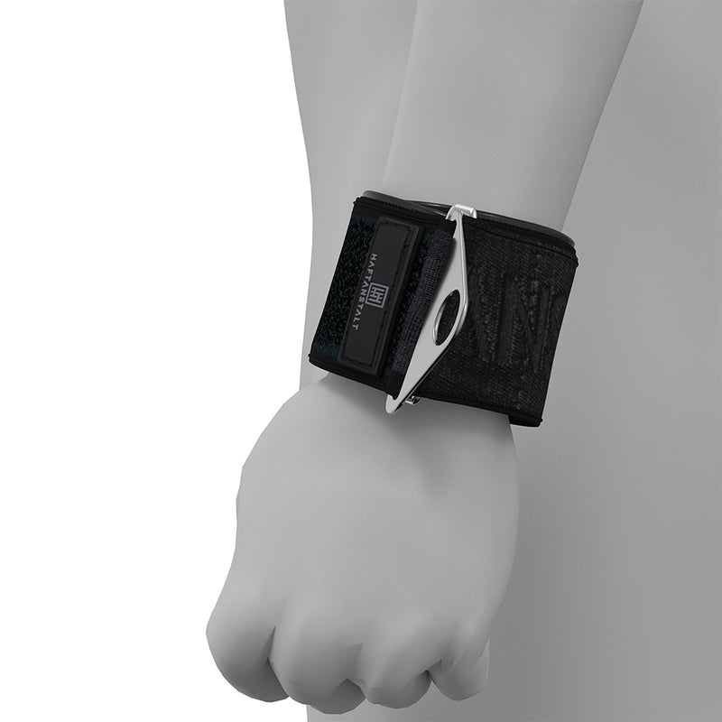 Haftanstalt - Set di manette regolabili in neoprene con fibbia in metallo - Nero-Erotiekvoordeel.nl