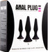 Hands Free Anaal Plug - Set van 3 - Zwart-Erotiekvoordeel.nl