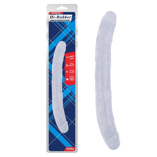 Hi-Rubber - Double Dildo - 32.5 cm - Transparent-Erotiekvoordeel.nl