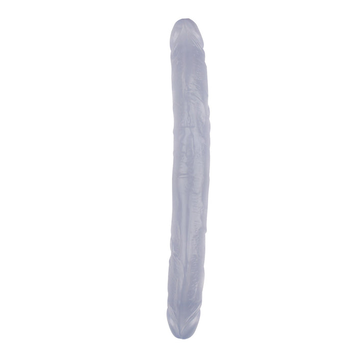 Hi-Rubber - Dubbele Dildo - 32,5 cm - Transparant-Erotiekvoordeel.nl