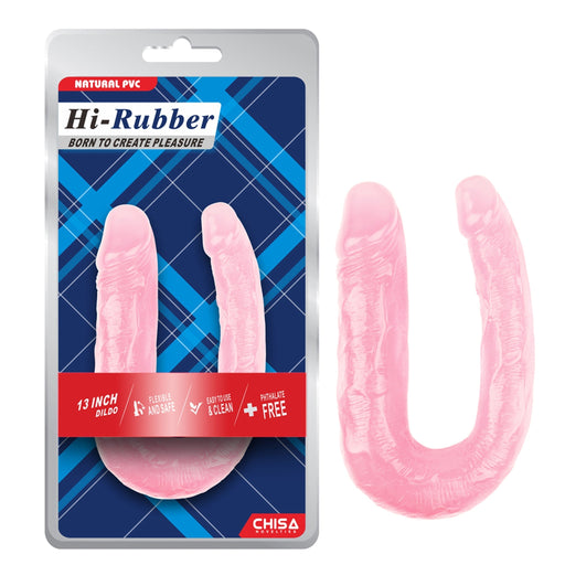 Hi-Rubber - Dubbele Dildo - 33 cm - Roze-Erotiekvoordeel.nl