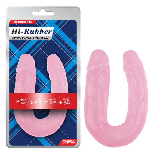 Hi-Rubber - Dubbele Dildo - 35 cm - Roze-Erotiekvoordeel.nl