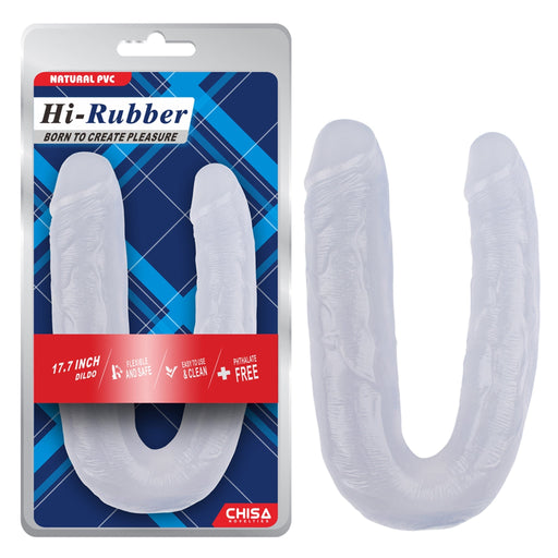 Hi-Rubber - Double Dildo - 45 cm - Diameter 45 & 50 mm - Transparent-Erotiekvoordeel.nl